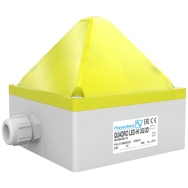 Pfannenberg Blitzleuchte LED QUADRO LED-HI-3G/3D LV YE 21108633009 Gelb Blitzlicht 24 V/DC Pfannenberg Blitzleuchte LED QUADRO LED-HI-3G/3D LV YE 21108633009 Gelb Blitzlicht 24 V/DC