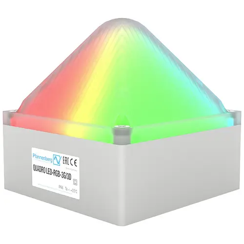 Pfannenberg Blitzleuchte LED QUADRO LED-RGB-3G/3D LV 21109638009 Weiß Blitzlicht 24 V/DC Pfannenberg Blitzleuchte LED QUADRO LED-RGB-3G/3D LV 21109638009 Weiß Blitzlicht 24 V/DC