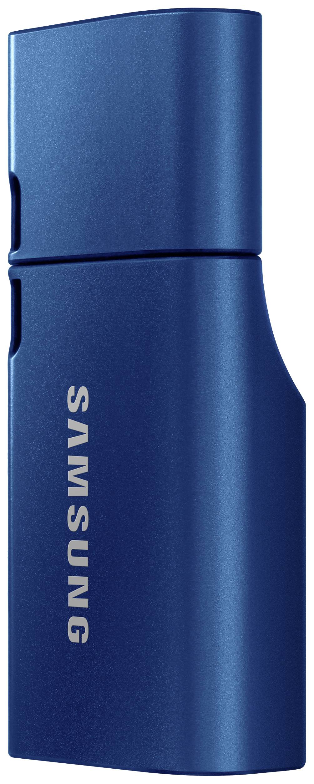Ein blauer Samsung USB-Stick mit einem modernen, schlanken Design.