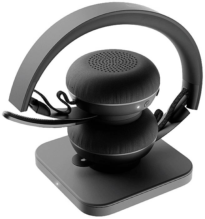Logitech Zone Wireless On Ear Headset Funk, Bluetooth® Stereo Schwarz Mikrofon-Rauschunterdrückung, Noise Cancelling Batterieladeanzeige, Faltbar