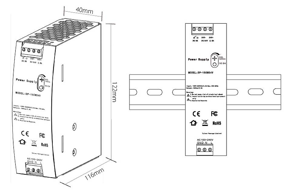 EDIMAX DP-150W54V Hutschienen-Netzteil (DIN-Rail) Inhalt 1St.