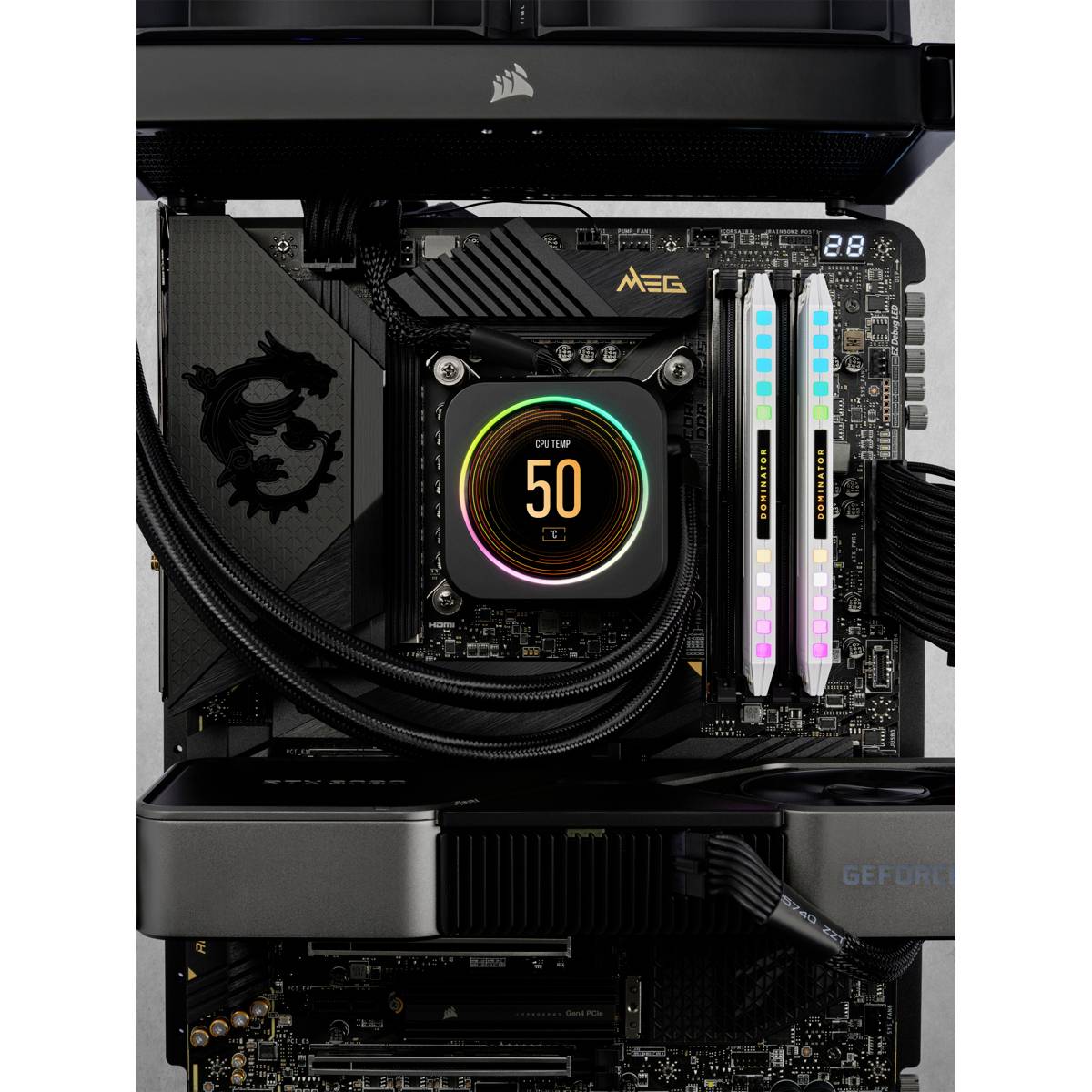 Corsair Dominator Platinum RGB PC-Arbeitsspeicher Kit DDR5 64GB 2 x 32GB 5200MHz 288pin DIMM CL40-40-40-77 CMT64GX5M2B5200C40W