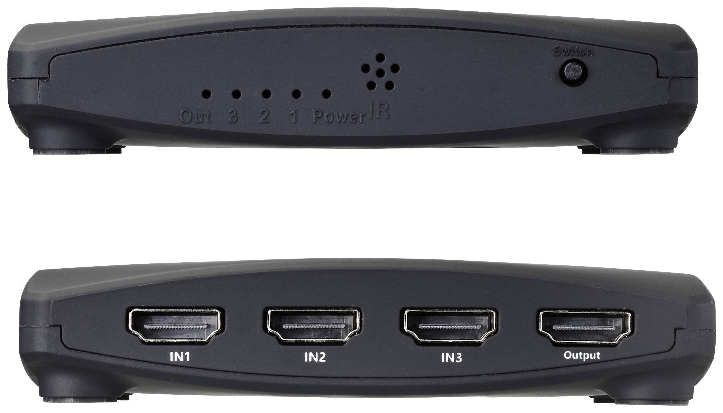 SpeaKa Professional SP-HDS-200 3 Port HDMI-Switch mit Fernbedienung UHD 8K @ 60 Hz, UHD 4K @ 120Hz