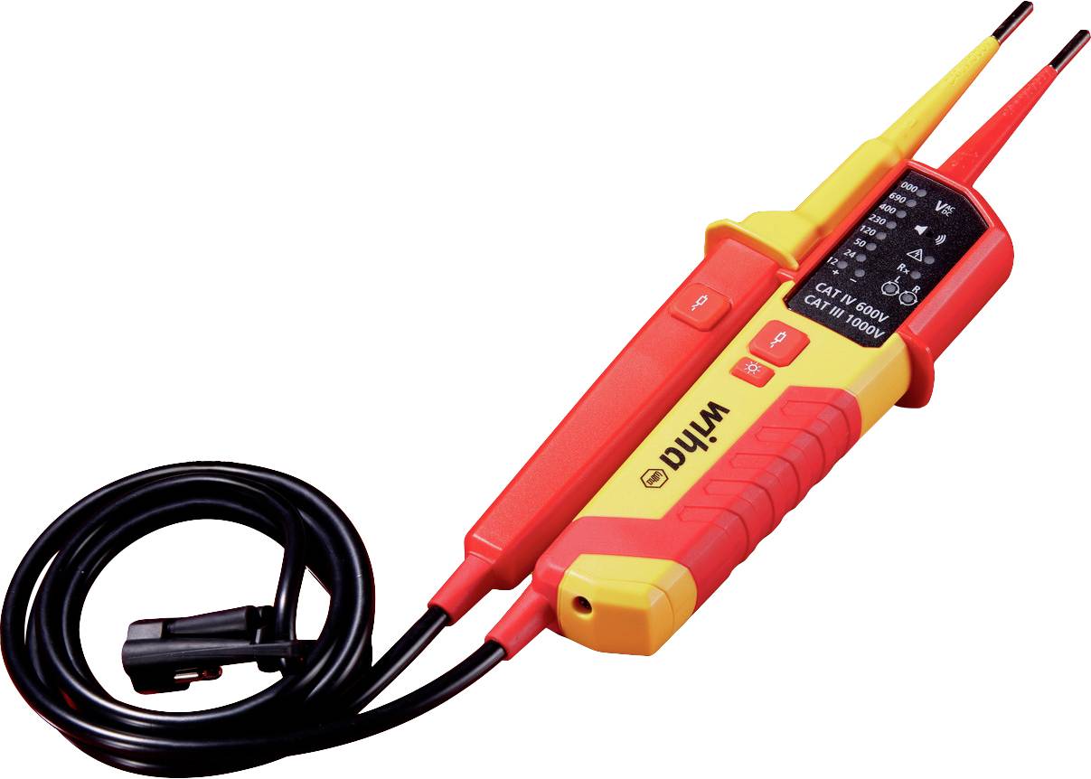 Wiha 45217 Spannungs- und Durchgangsprüfer CAT III 1000 V, CAT IV 600V LED, Akustik