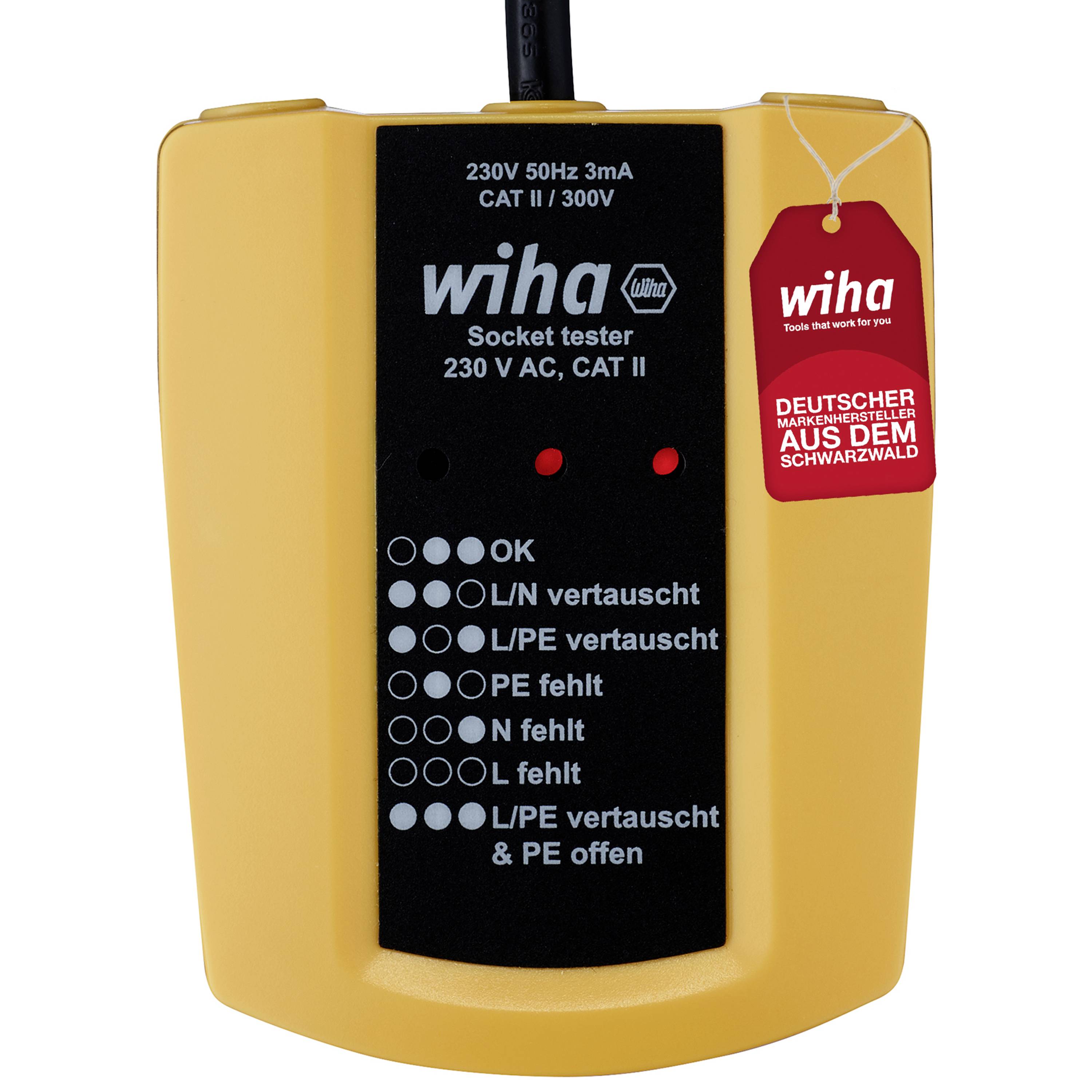 Wiha 45220 Steckdosentester CAT III 300V LED