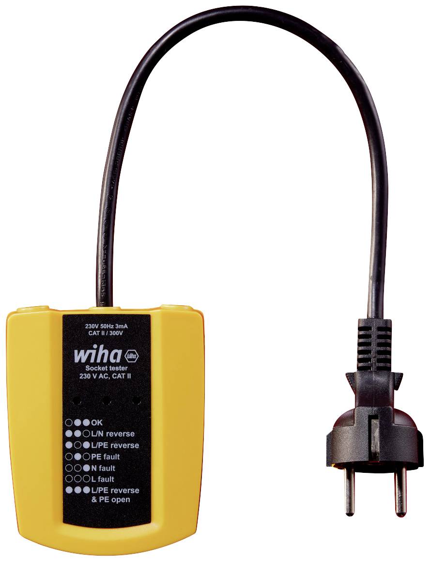 Wiha 45220 Steckdosentester CAT III 300 V LED