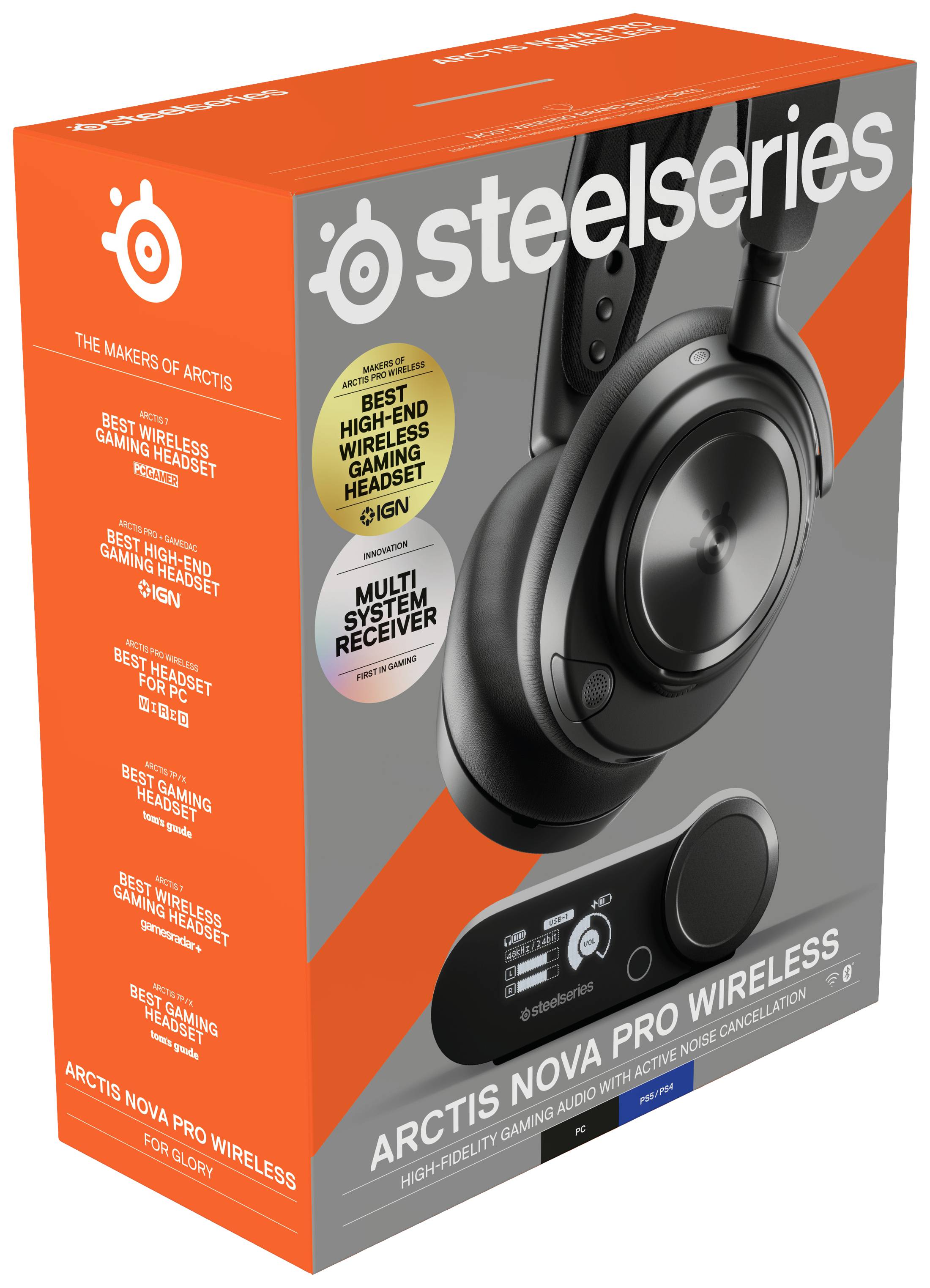 Steelseries Arctis Nova Pro Wireless Over Ear Headset Funk, Bluetooth® Stereo Schwarz Lautstärkeregelung Gaming