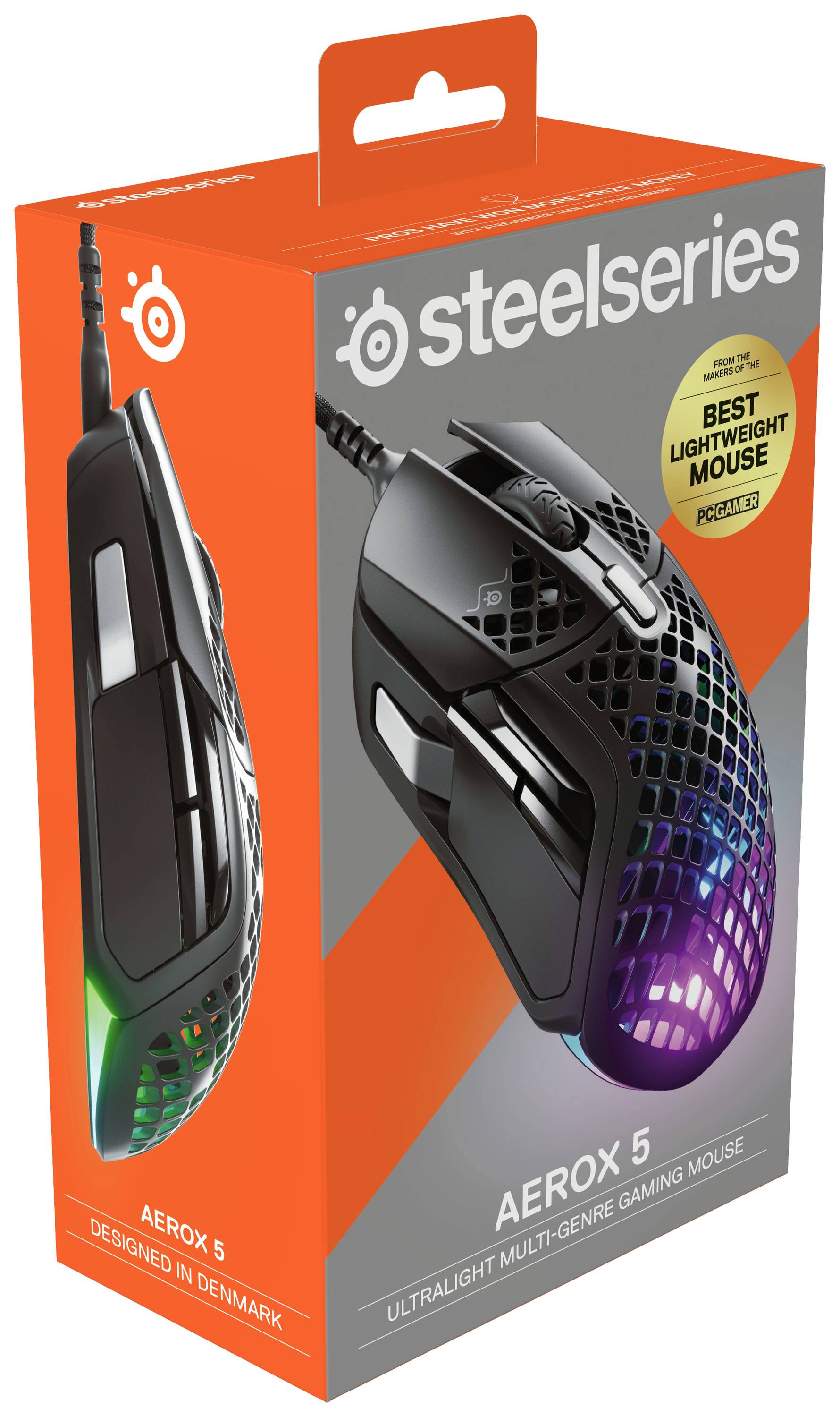 Steelseries Aerox 5 Gaming-Maus Kabelgebunden, USB Optisch Schwarz 9 Tasten 18000 dpi Beleuchtet