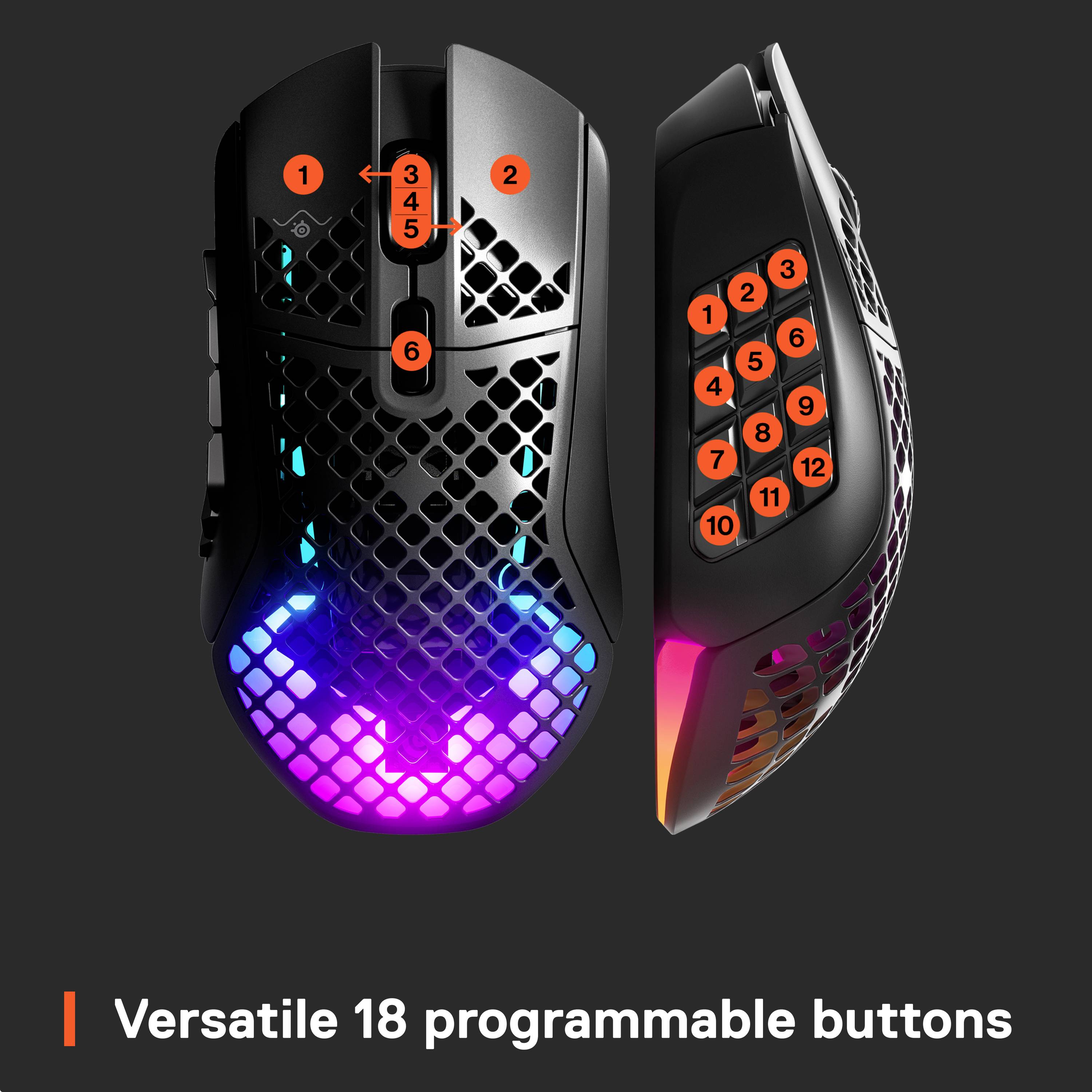 Steelseries Aerox 9 Wireless Gaming-Maus Kabellos, Bluetooth® Optisch Schwarz 18 Tasten 18000 dpi Beleuchtet, Wiederaufladbar