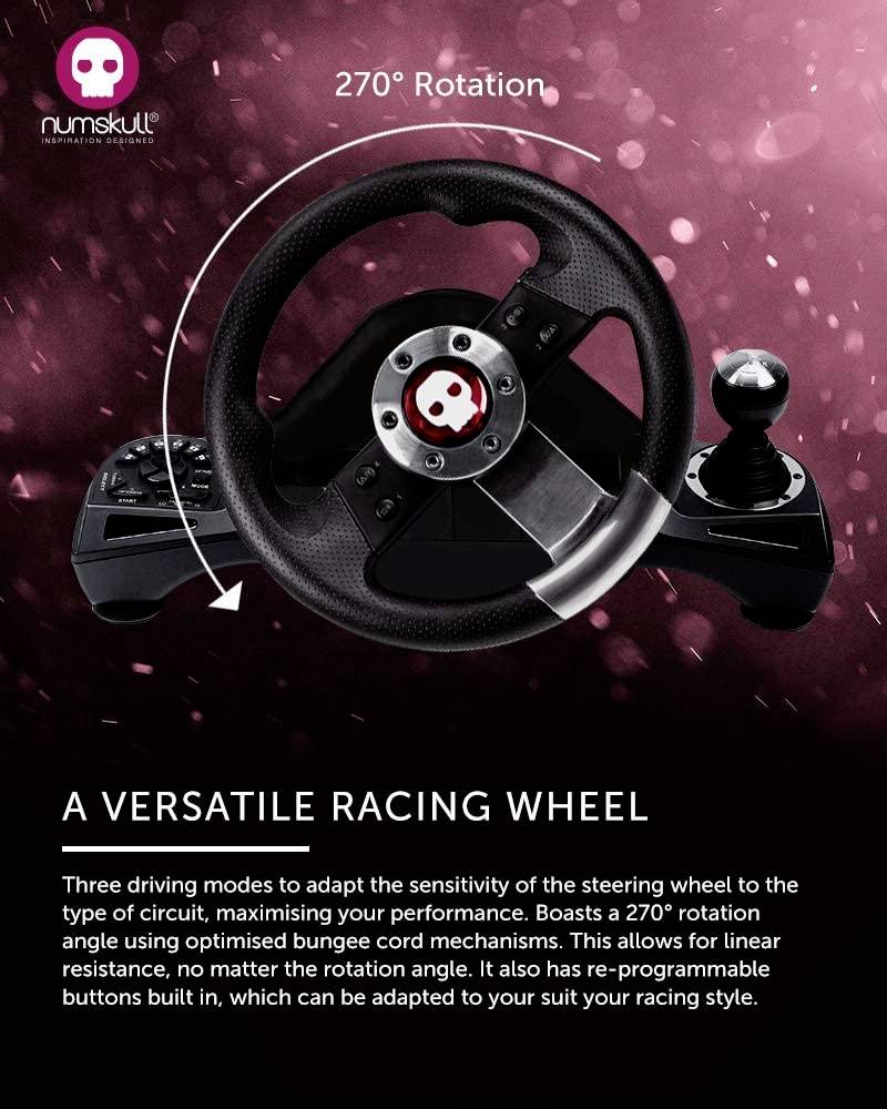 Konix Pro Steering Wheel Lenkrad PlayStation 4, Xbox One, Xbox Series S, Xbox Series X, Nintendo Switch Schwarz inkl