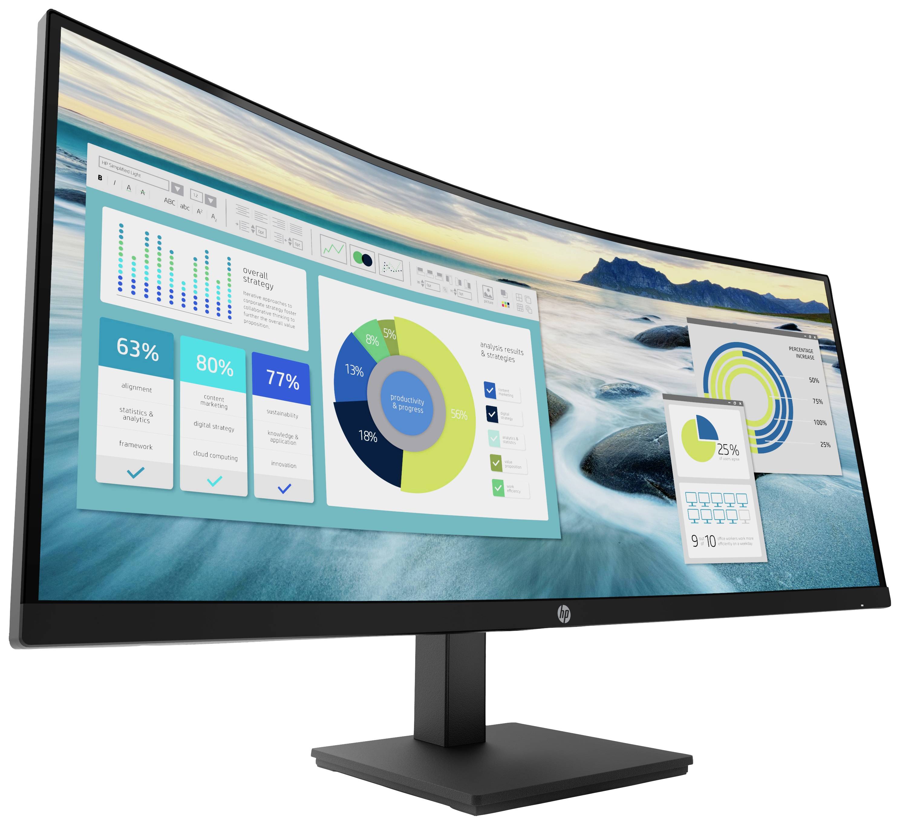 HP P34hc G4 LED-Monitor EEK G (A - G) 86.4cm (34 Zoll) 3440 x 1440 Pixel 21:9 5 ms USB-C®, USB-A (USB 3.2 Gen 1), USB-B