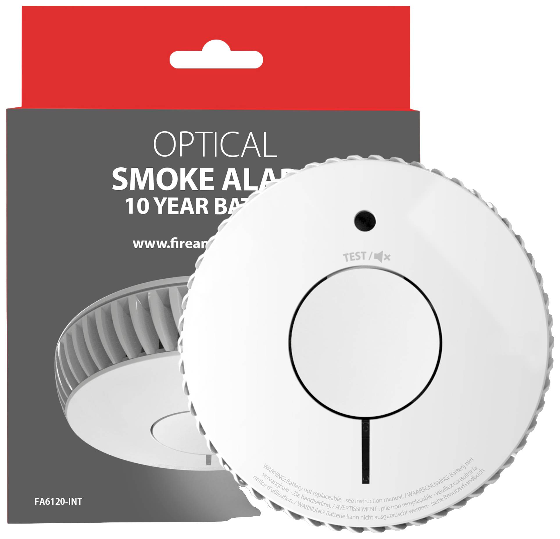FireAngel FA-6120-INT Rauchwarnmelder inkl. 10 Jahres-Batterie batteriebetrieben (Ø x H) 118.1mm x 31.5mm