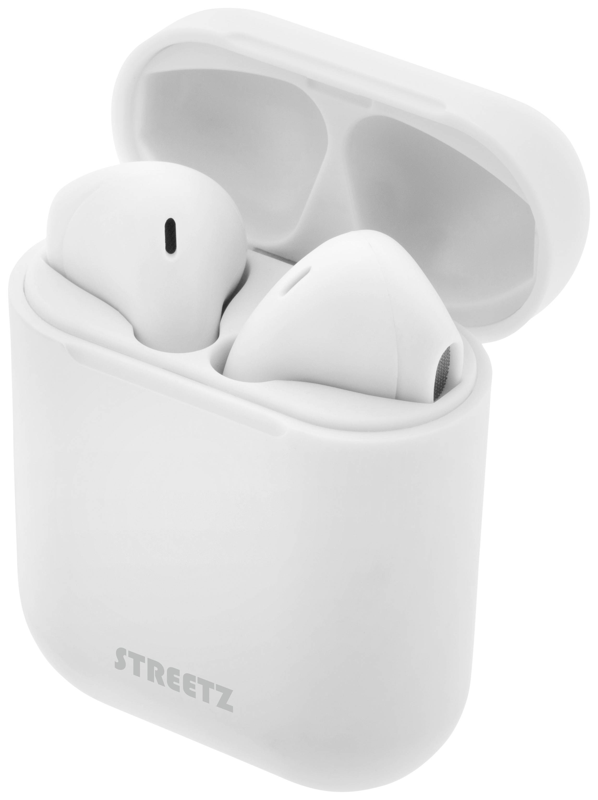 STREETZ TWS-0004 In Ear Headset Bluetooth® Stereo Weiß Fernbedienung, Headset, Ladecase