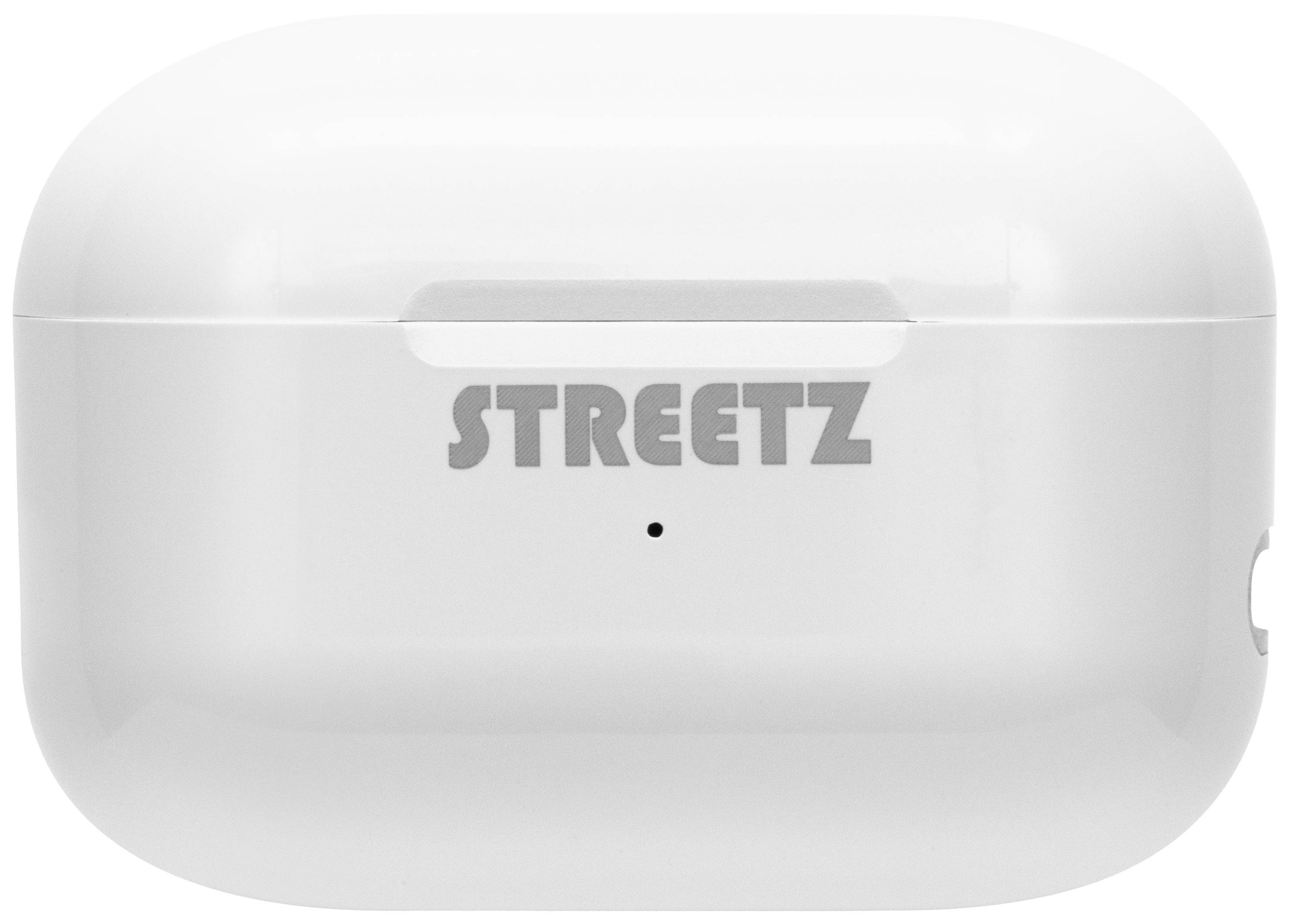 STREETZ TWS-114 In Ear Headset Bluetooth® Stereo Weiß Batterieladeanzeige, Headset, Ladecase, Lauts