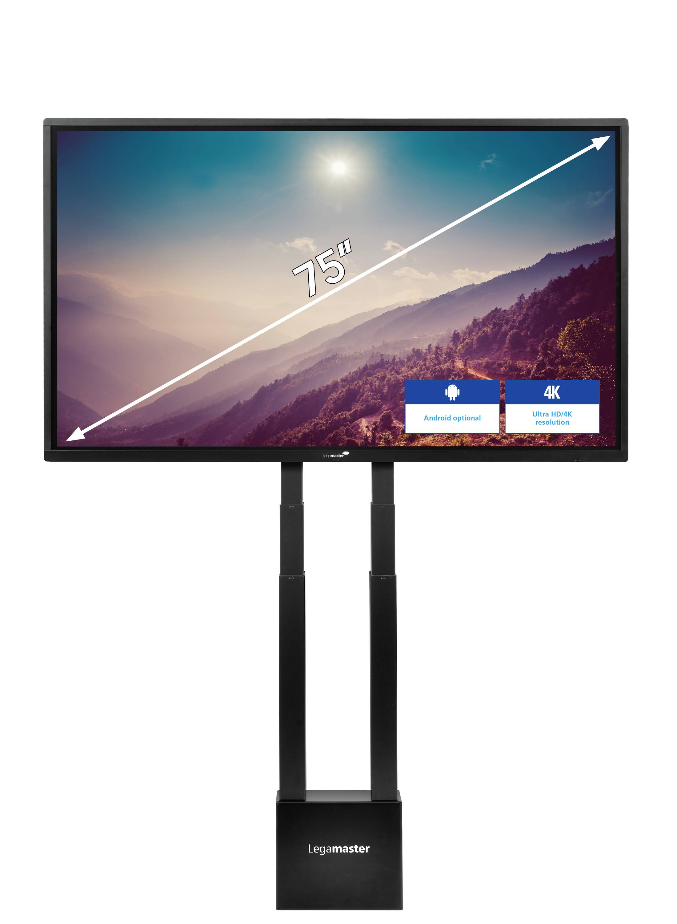 Legamaster CS-12S 1fach Monitor-Standfuß Schwarz Höhenverstellbar
