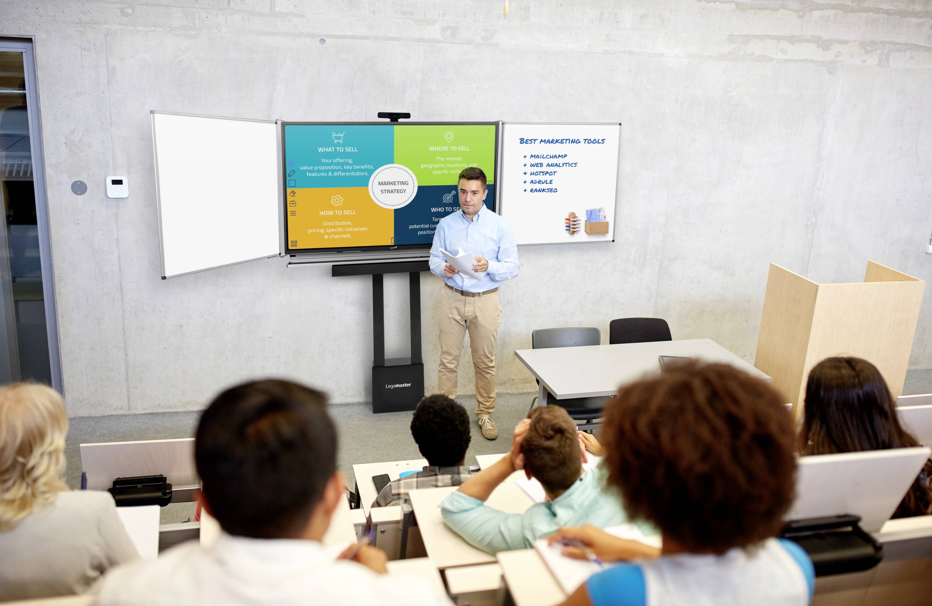 Legamaster CS-12S 1fach Monitor-Standfuß Schwarz Höhenverstellbar