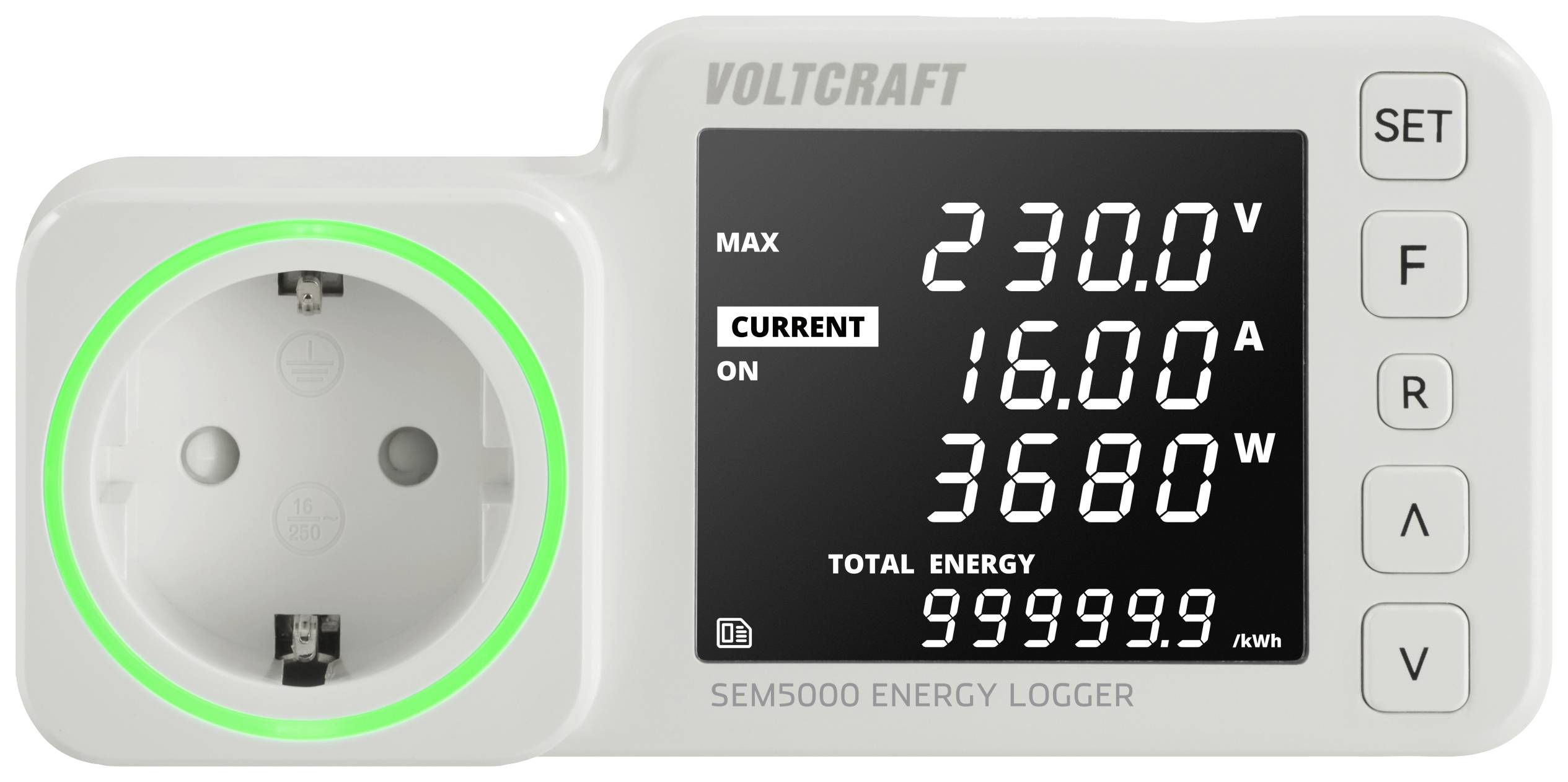 VOLTCRAFT SEM5000 Energiekosten-Messgerät Kostenprognose, Alarmfunktion, Stromtarif einstellbar, Datenloggerfunktion