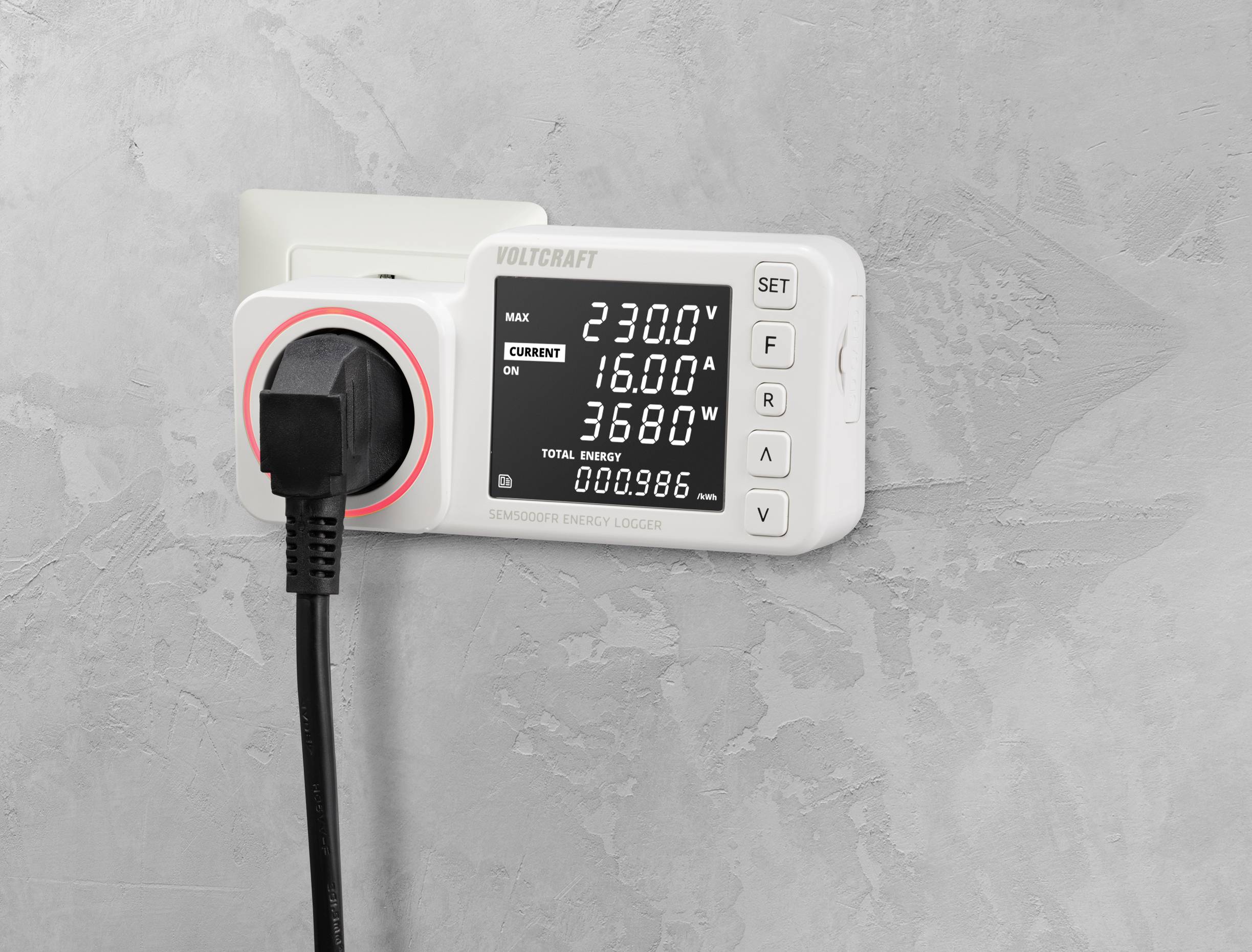 VOLTCRAFT SEM5000 FR Energiekosten-Messgerät Kostenprognose, Alarmfunktion, Stromtarif einstellbar, Datenloggerfunktion