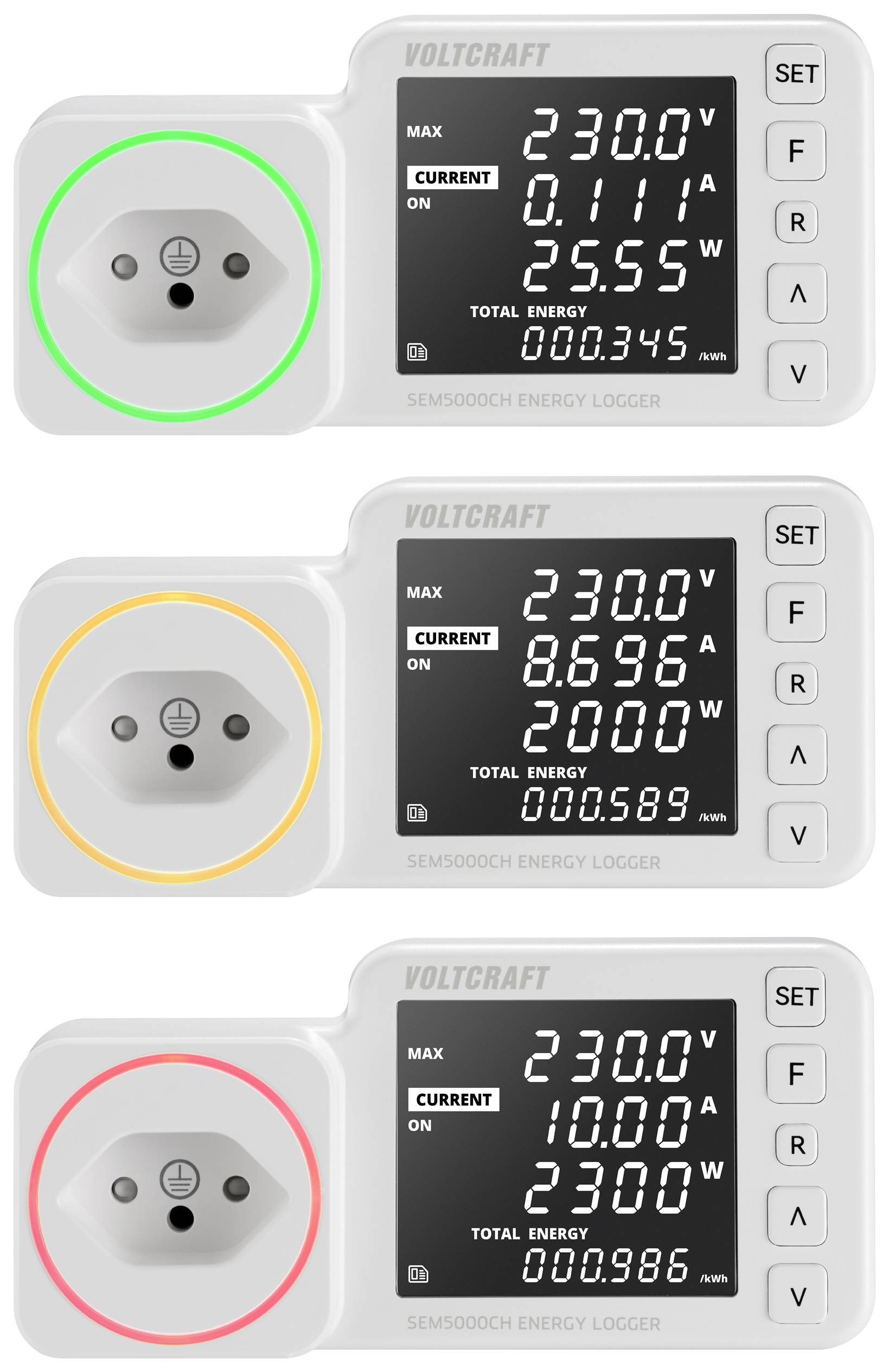 VOLTCRAFT SEM5000 CH Energiekosten-Messgerät Kostenprognose, Alarmfunktion, Stromtarif einstellbar, Datenloggerfunktion
