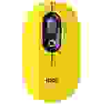Logitech POP Maus Bluetooth® Optisch Gelb, Schwarz, Grau 4 Tasten 4000 dpi Easy Switch 3 Geräte, Geräuscharme Tasten