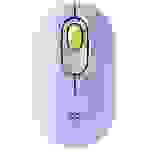Logitech POP Maus Bluetooth® Optisch Violett, Minze, Gelb 4 Tasten 4000 dpi Easy Switch 3 Geräte, Geräuscharme Tasten