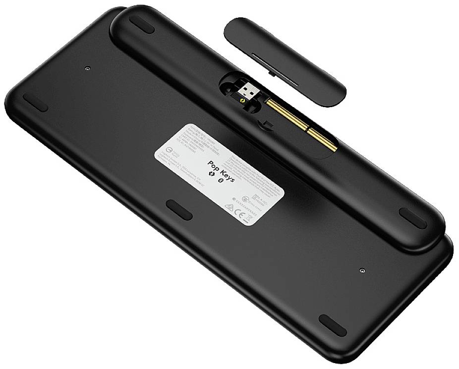 Logitech POP Bluetooth® Tastatur Deutsch, QWERTZ Gelb, Schwarz, Grau Easy Switch 3 Geräte, Multimediatasten, Multipair-Funktion