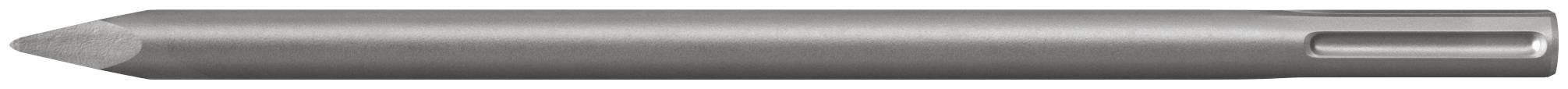 Silberner Metallstift mit Clip, horizontal auf weißem Hintergrund dargestellt.