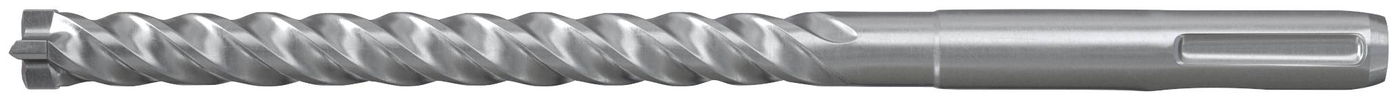 Metallbohrer mit gedrehtem Schneidende und glatter Schaft, horizontal auf weißem Hintergrund dargestellt.