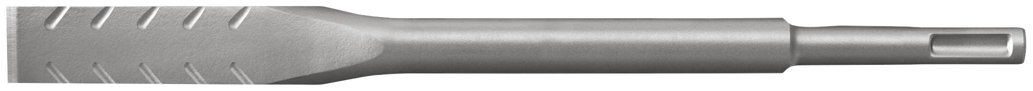 Ein silbernes Metallhandwerkzeug mit langem zylindrischem Griff und schmalem hohlem Schaft, horizontal auf weißem Hintergrund dargestellt.