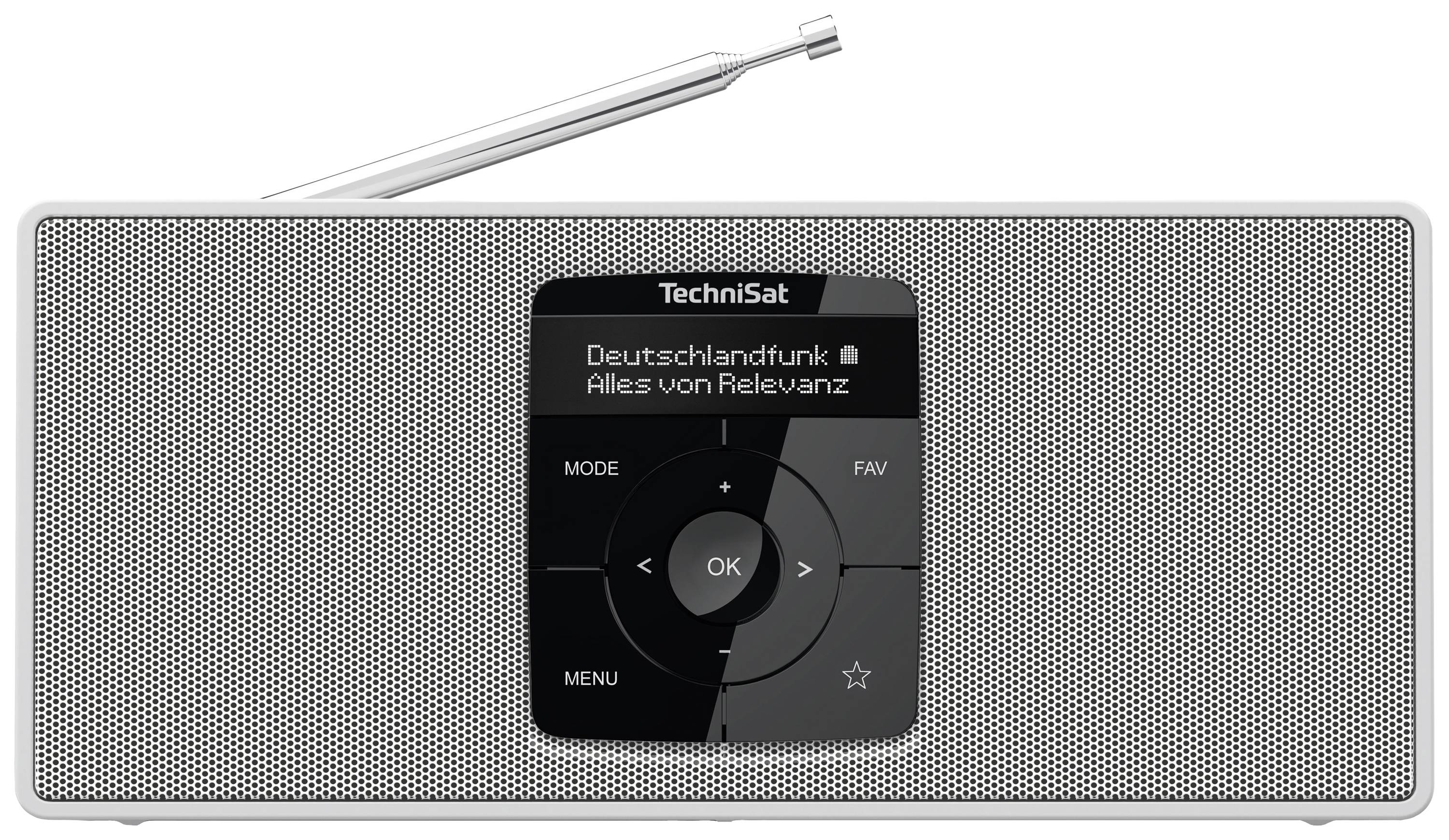 TechniSat DIGITRADIO 2 S Taschenradio DAB+, UKW Bluetooth® Weckfunktion, wiederaufladbar Weiß