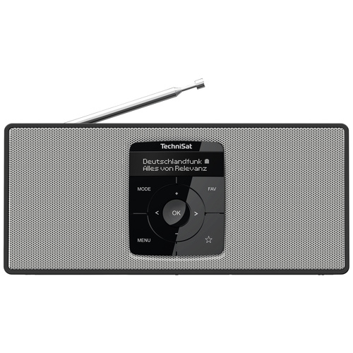 TechniSat DIGITRADIO 2 S Taschenradio DAB+, UKW Bluetooth® Weckfunktion, wiederaufladbar Schwarz, Weiß