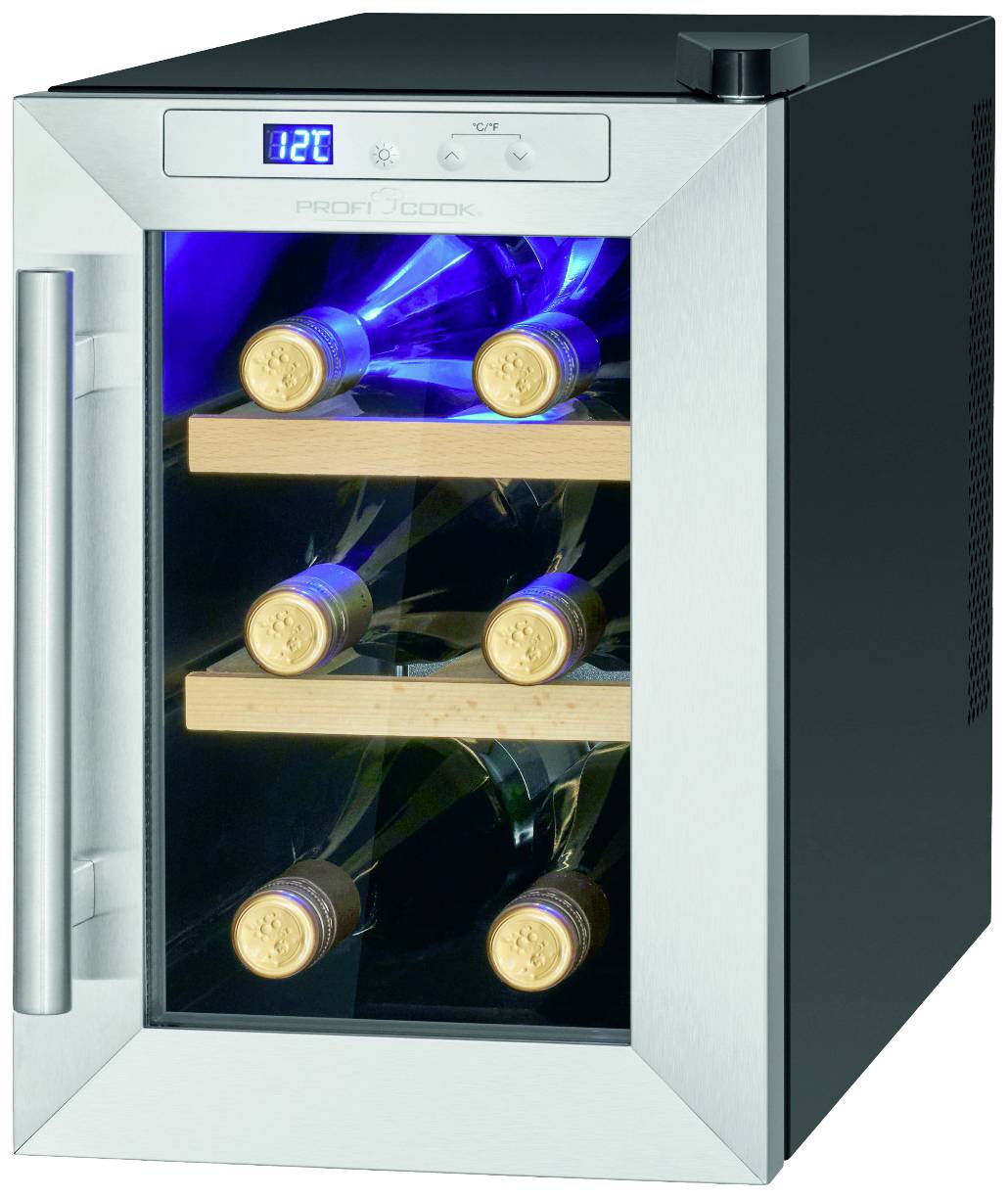 Profi Cook PC-WK 1231 Glaskühlschrank 17l EEK: G (A - G) Standgerät Inox, Schwarz