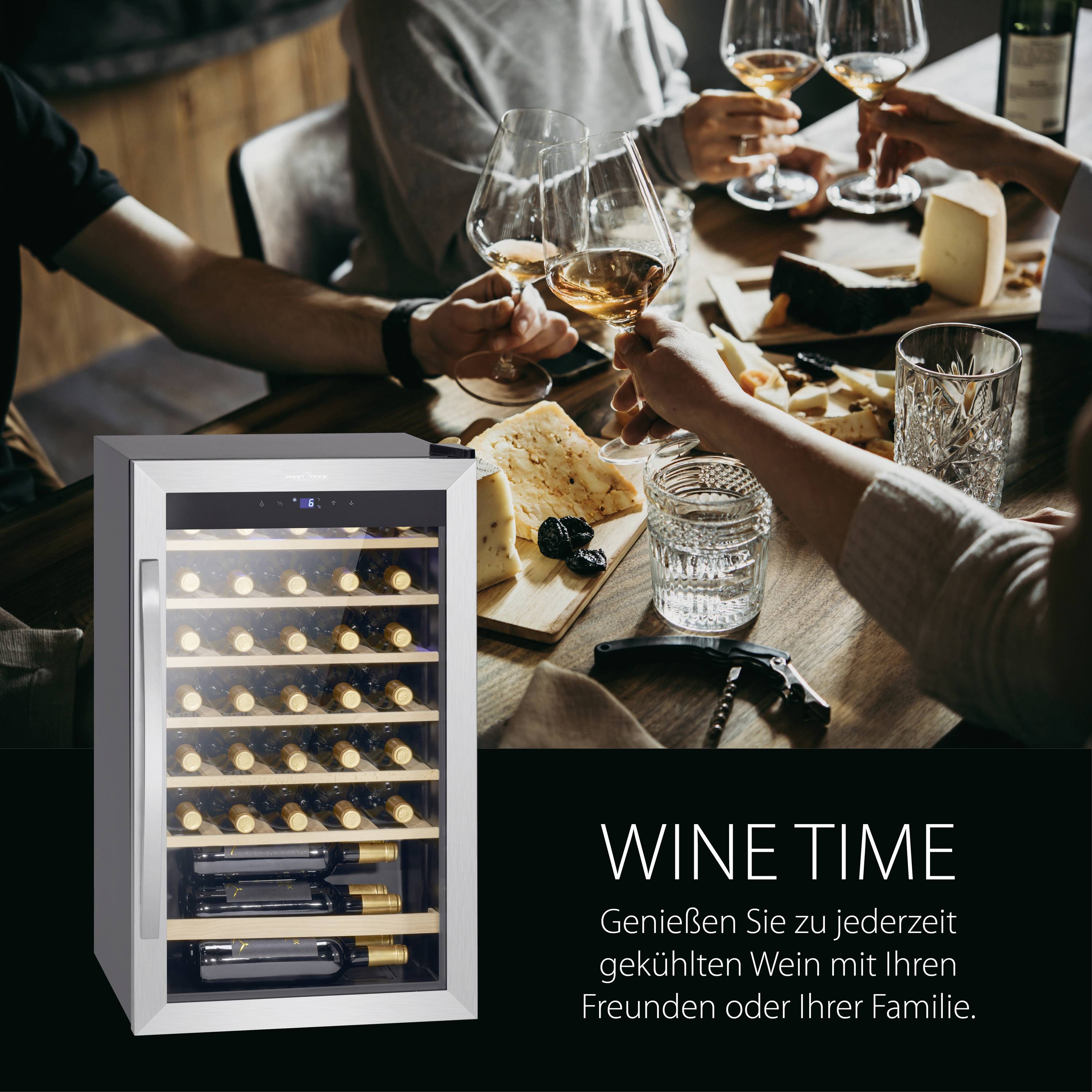 Profi Cook PC-WK 1235 Glaskühlschrank 95 l EEK: G (A - G) Standgerät Inox