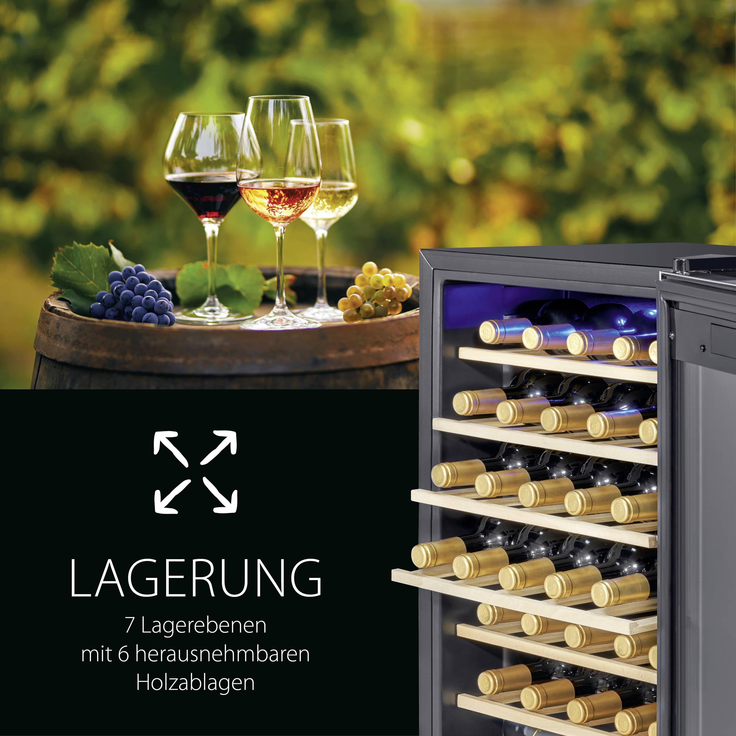 Profi Cook PC-WK 1235 Glaskühlschrank 95 l EEK: G (A - G) Standgerät Inox