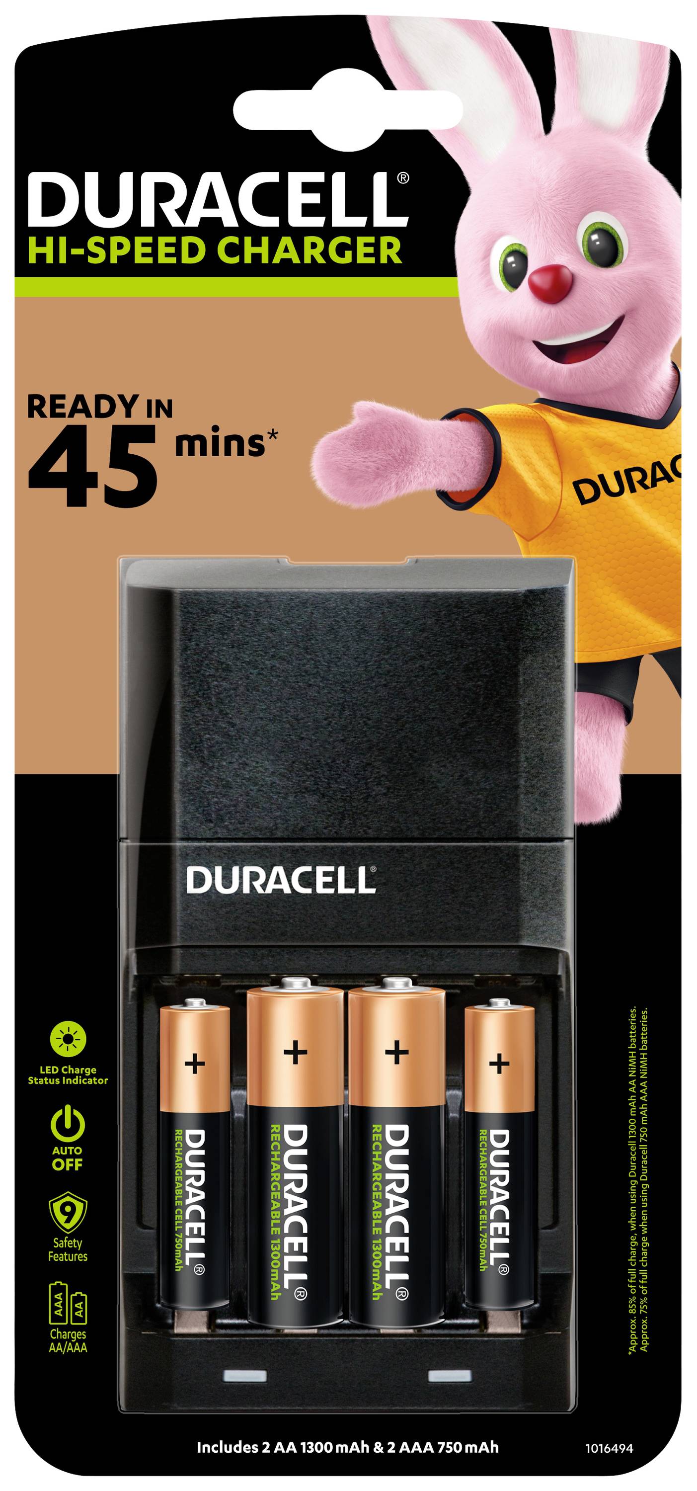 Duracell Advanced Charger CEF27 Rundzellen-Ladegerät NiMH Micro (AAA), Mignon (AA)