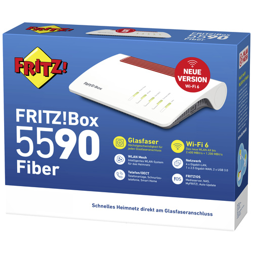AVM FRITZ!Box 5590 Fiber WLAN Glasfaser Router 2.4GHz, 5GHz