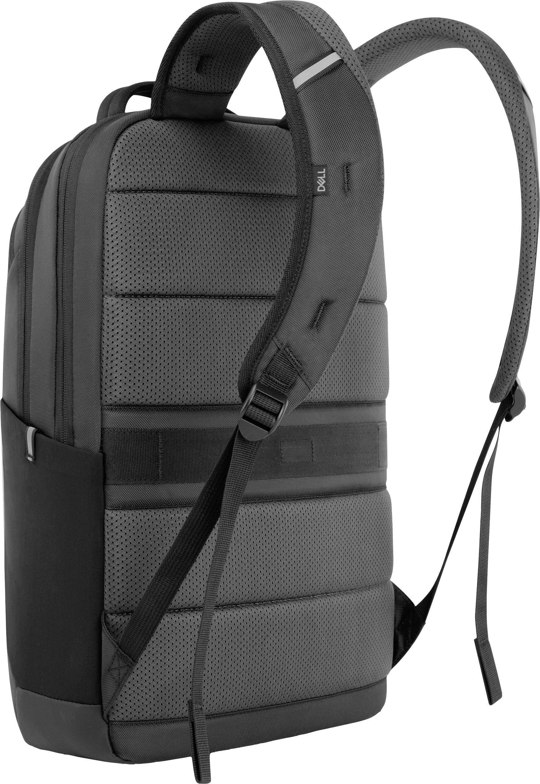 Grauer Rucksack mit gepolsterten Schultergurten und mehreren Fächern, geeignet für den Transport von Laptops und Zubehör.