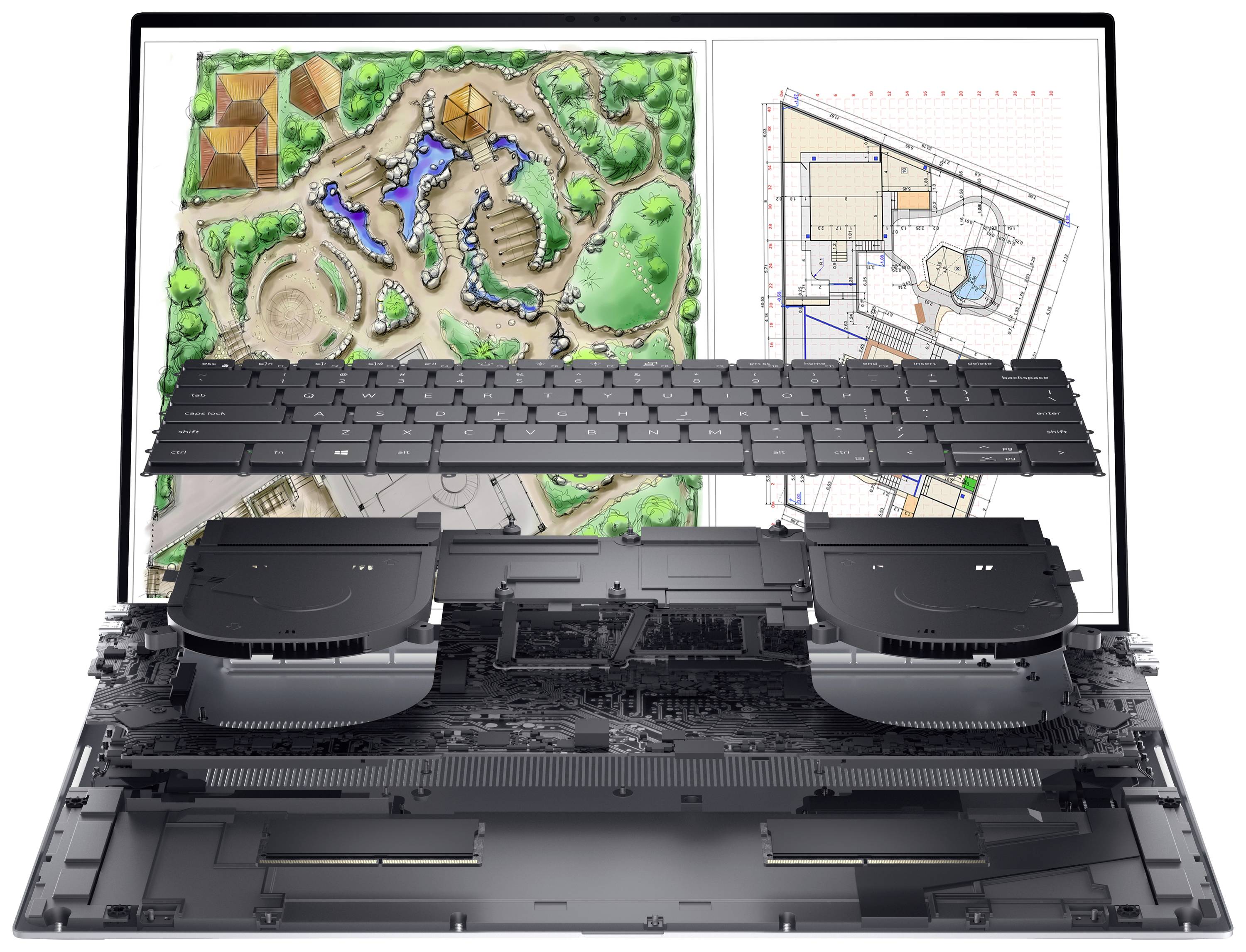 Dell Notebook Precision 5770 43.2 cm (17 Zoll) UHD+ Intel® Core™ i7 i7-12800H 32 GB RAM 512 GB SSD Deutsch, QWERTZ Grau DYRP0