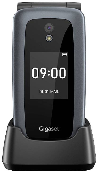 Gigaset GL7 Senioren-Klapp-Handy SOS Taste Titanium Grey