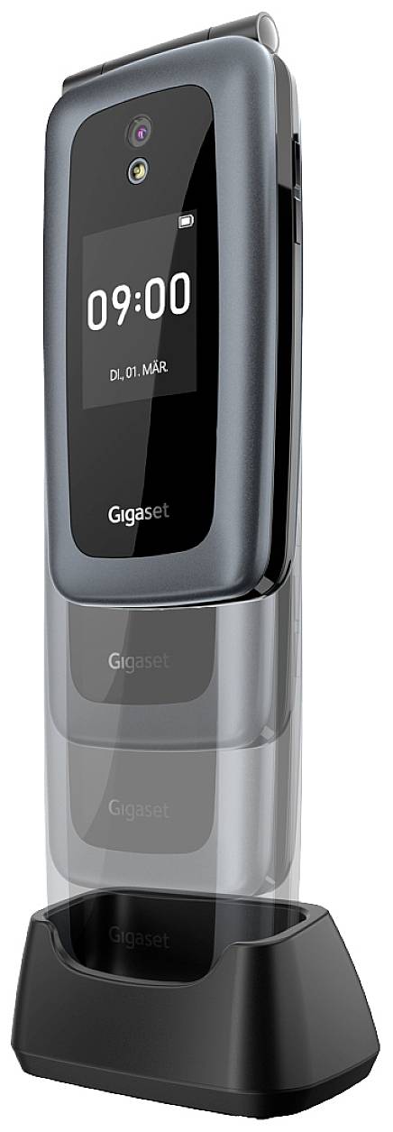 Gigaset GL7 Senioren-Klapp-Handy SOS Taste Titanium Grey