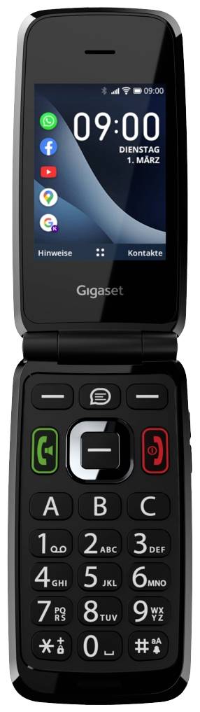 Gigaset GL7 Senioren-Klapp-Handy SOS Taste Titanium Grey