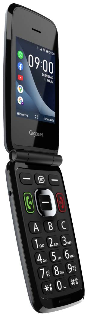 Gigaset GL7 Senioren-Klapp-Handy SOS Taste Titanium Grey