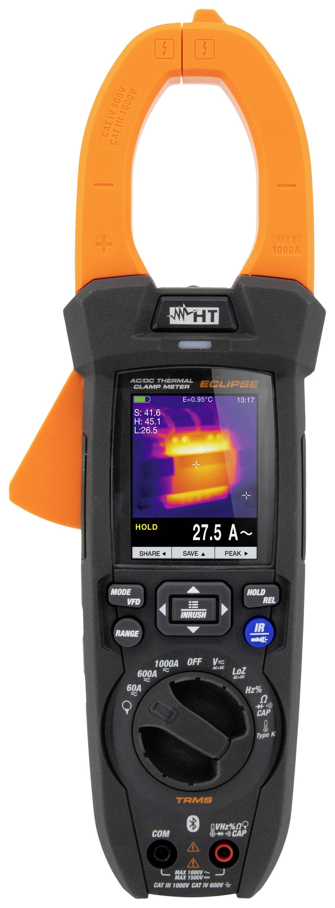 HT Instruments ECLIPSE Stromzange digital integrierte Wärmebildkamera CAT III 1000 V, CAT IV 600 V, CAT II 1500V Anzeige