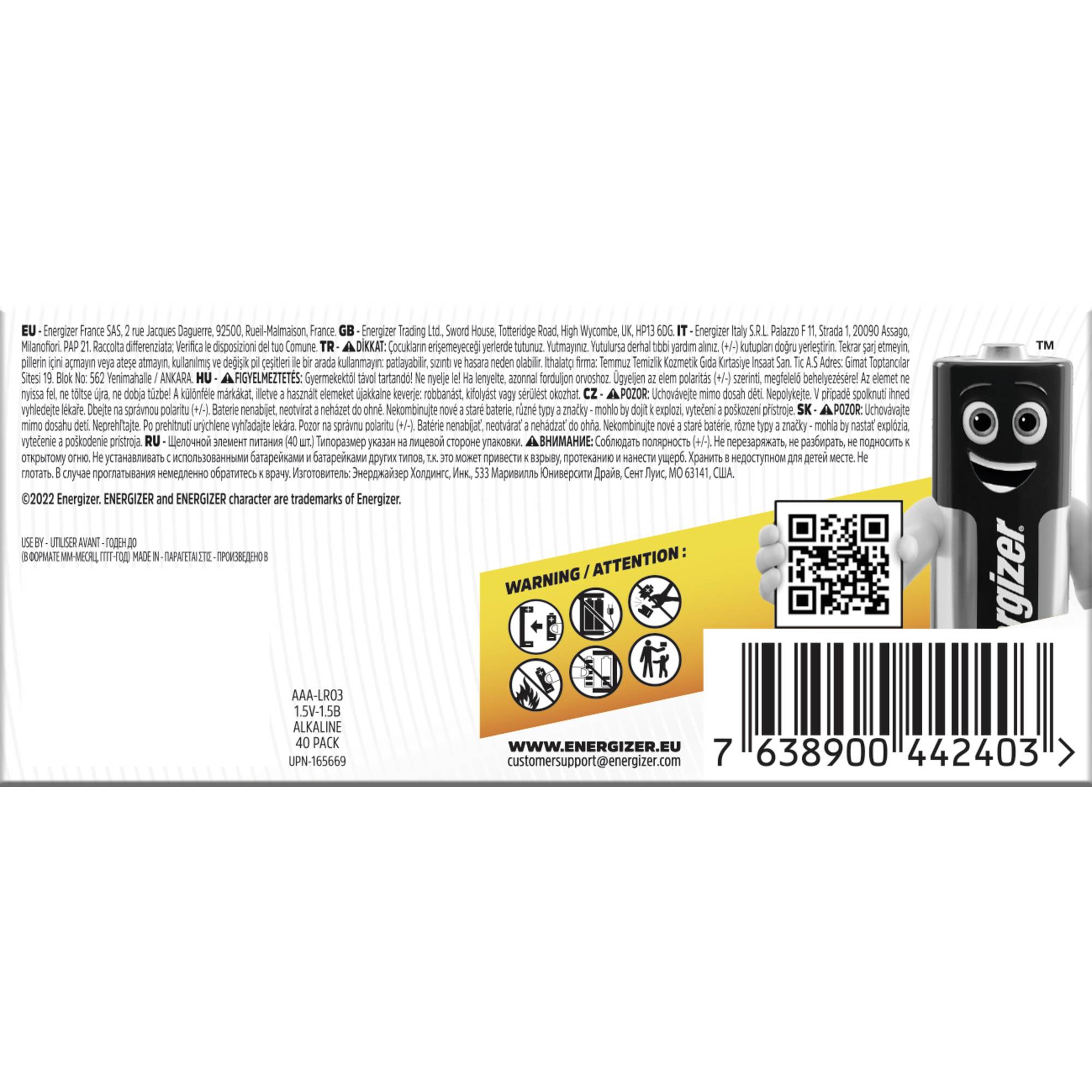 Energizer Power Micro (AAA)-Batterie Alkali-Mangan 1.5V 40St.