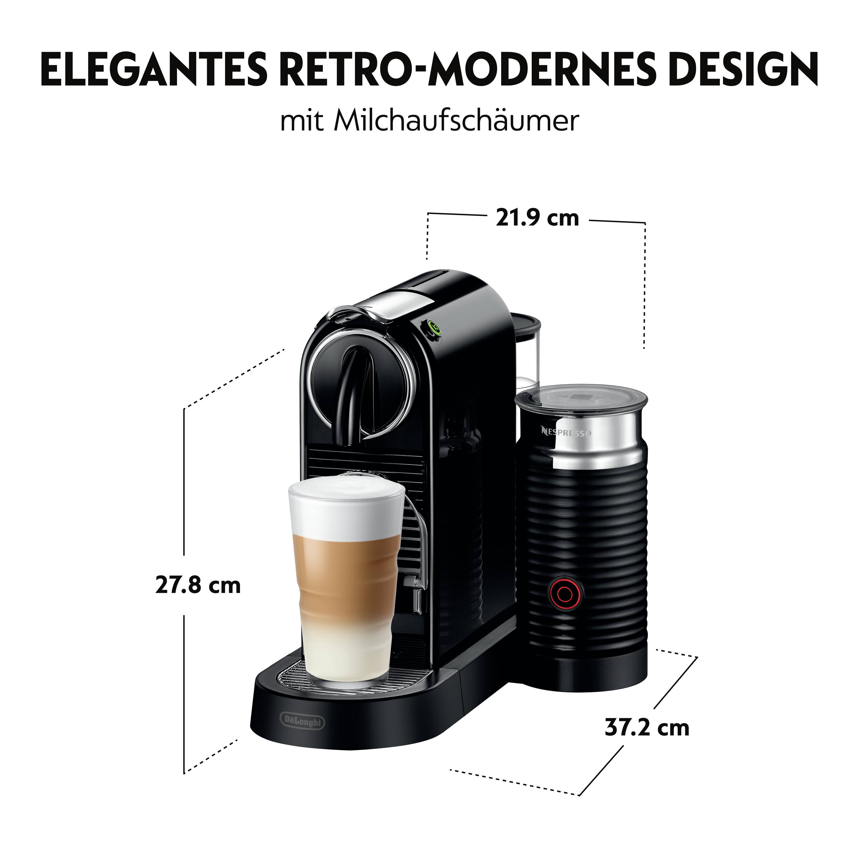 DeLonghi MC DE DL-NESPRESSO EN267.BAE NA30086 0132192158 Kapselmaschine Schwarz, Edelstahl inkl. Kapseln, mit Aeroccino