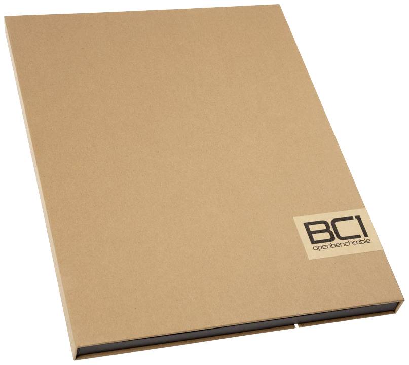 Braune Kartonmappe mit dem Aufdruck 'BC1 openbarch'.