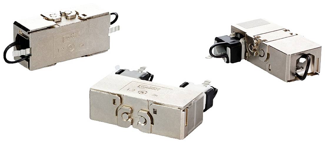 Drei elektronische Komponenten mit Metallgehäusen und Anschlüssen, nebeneinander aufgestellt. Sie sind vermutlich Steckverbinder oder Relais.