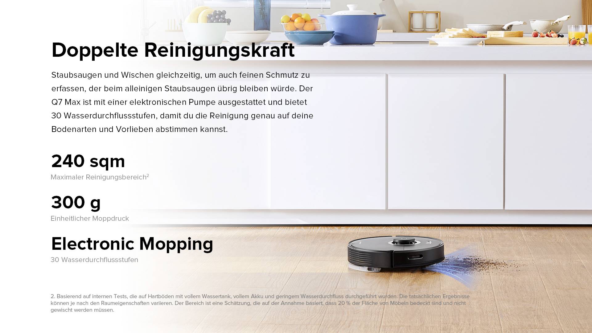 Roborock Q7 Max Vacuum Cleaner Saug-und Wischroboter Schwarz kompatibel mit Amazon Alexa, kompatibel mit Google Home