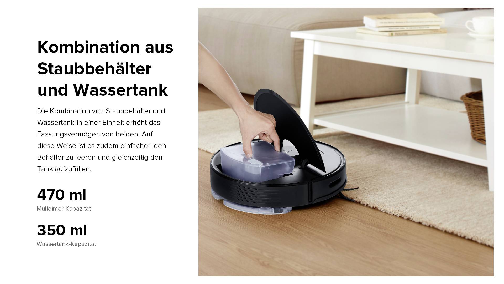 Roborock Q7 Max Vacuum Cleaner Saug-und Wischroboter Schwarz kompatibel mit Amazon Alexa, kompatibel mit Google Home