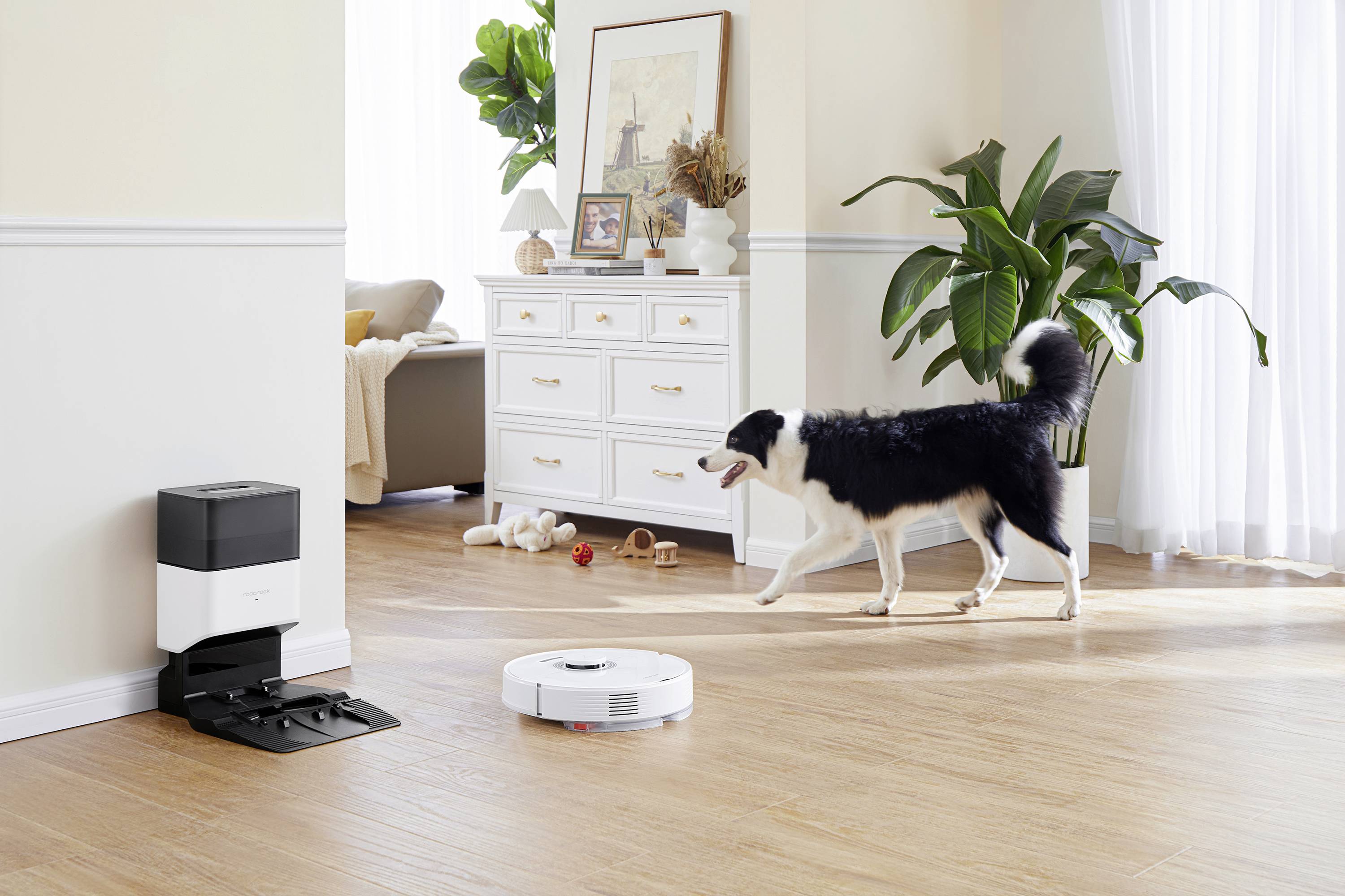 Roborock Q7 Max+ Saug-und Wischroboter Weiß kompatibel mit Amazon Alexa, kompatibel mit Google Home, App gesteuert, Sprachgesteuert